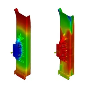 Spritzguss Simulation Fliessverhalten und Temperaturverteilung